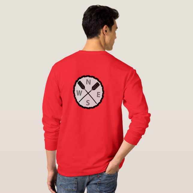 Paddle On Explorer Design - Männergrundleder T-Shirt (Schwarz voll)