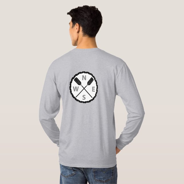 Paddle On Explorer Design - Männergrundleder T-Shirt (Schwarz voll)