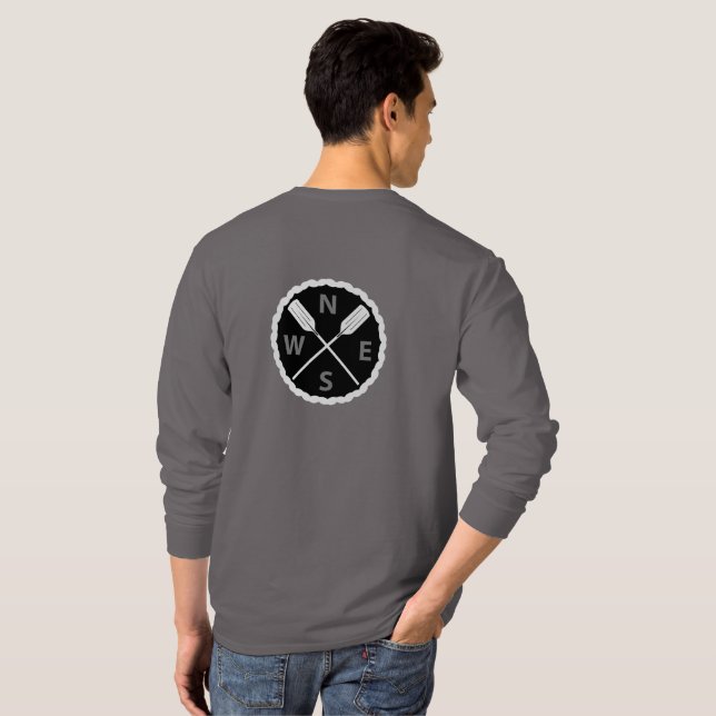 Paddle On Explorer Design - Männergrundleder T-Shirt (Schwarz voll)