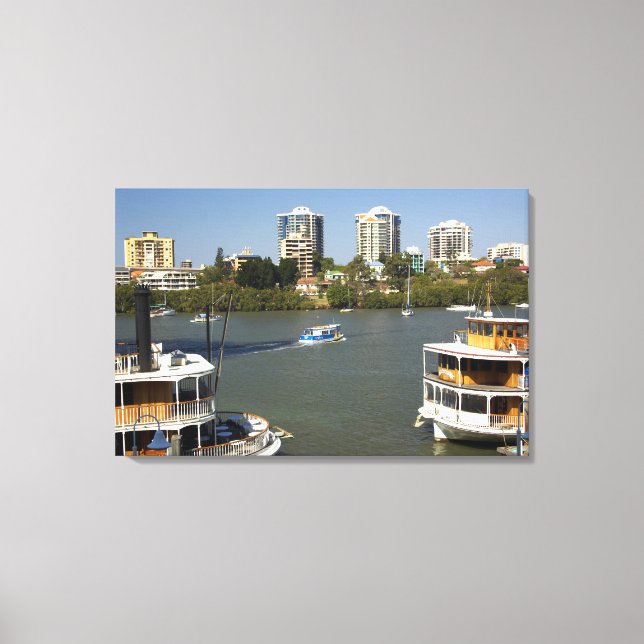 Paddle Steamers, Brisbane River, Brisbane, Leinwanddruck (Vorderseite)