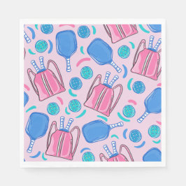 Paddle und Balls aus Pickleball Paddeln und Pink P Serviette