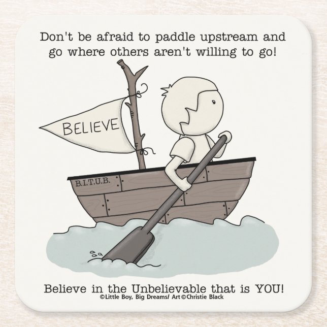 Paddle Upstream Rechteckiger Pappuntersetzer (Vorderseite)