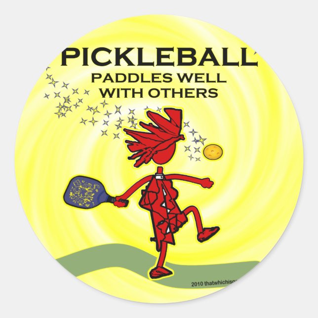 Paddle von Pickleball mit anderen Runder Aufkleber (Vorderseite)