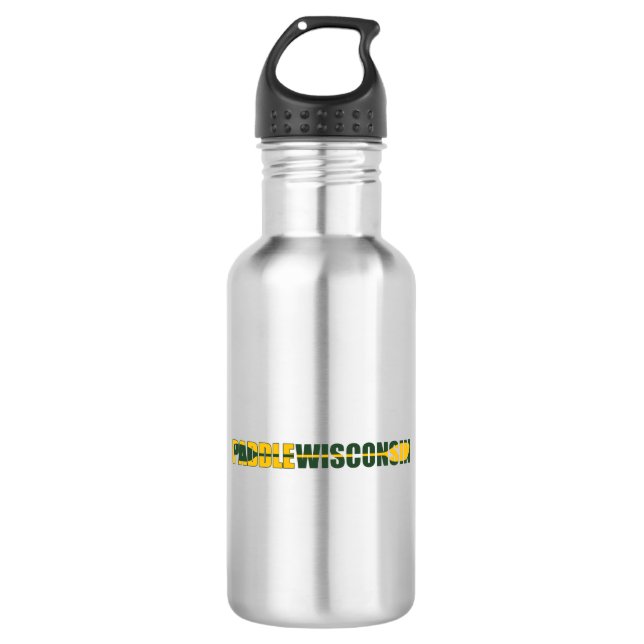 Paddle Wisconsin Kayaking Edelstahlflasche (Vorderseite)