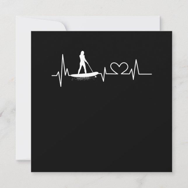 Paddleboard Heartbeat Girl Heartbeat Einladung (Vorderseite)