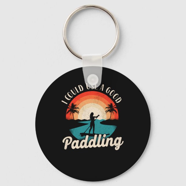 Paddleboard ich könnte ein gutes paddeln Mädchen V Schlüsselanhänger (Vorderseite)