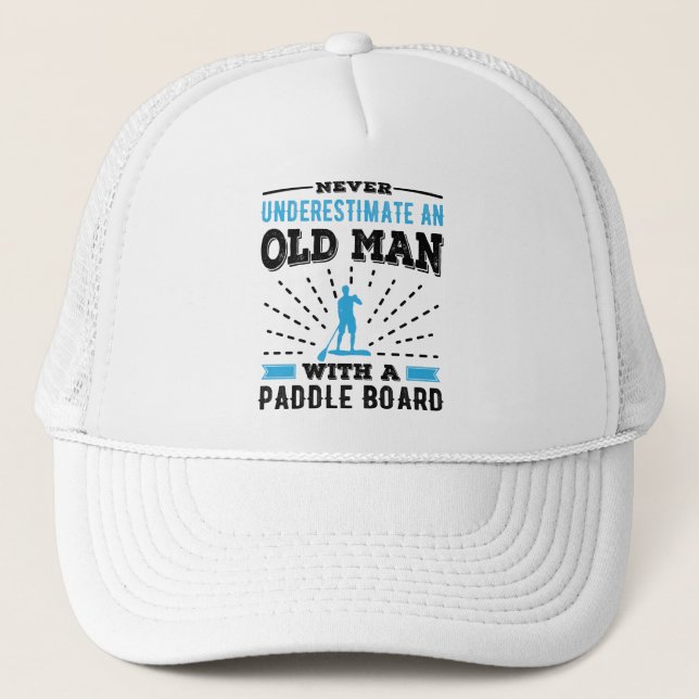 Paddleboarding-Geschenk des Old Man Paddle Board Truckerkappe (Vorderseite)
