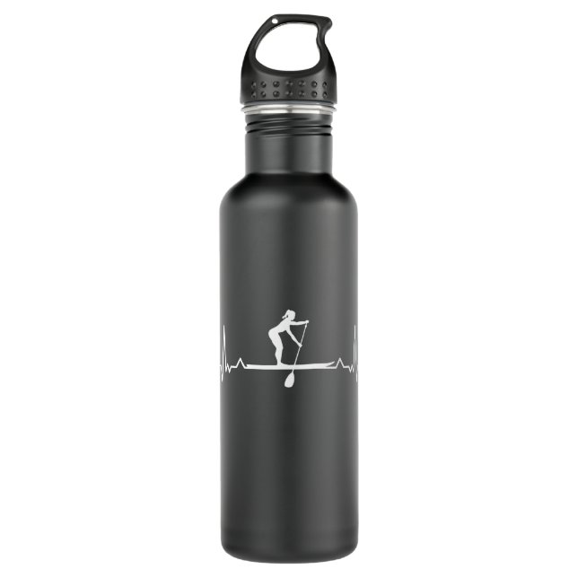 Paddleboarding Heartbeat-Geschenk für Frauen Edelstahlflasche (Vorderseite)