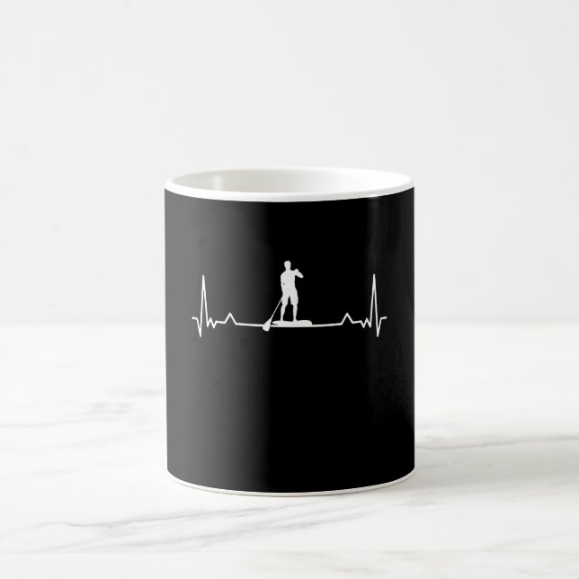 Paddleboarding Stand Up Paddle Heartbeat Kaffeetasse (Mittel)