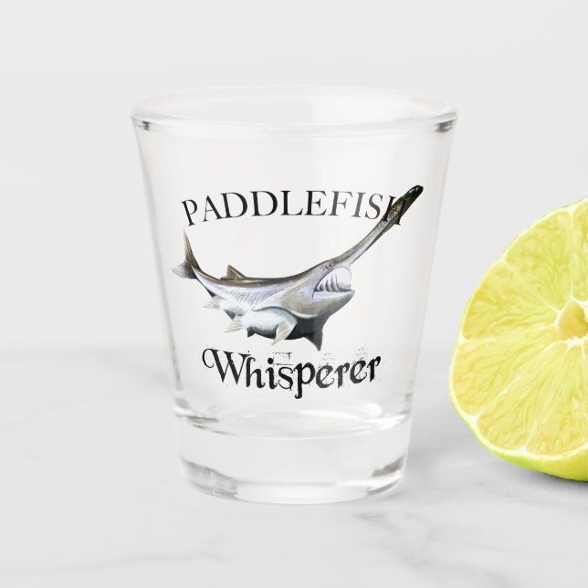 Paddlefish Whisperer Schnapsglas (Vorderseite)