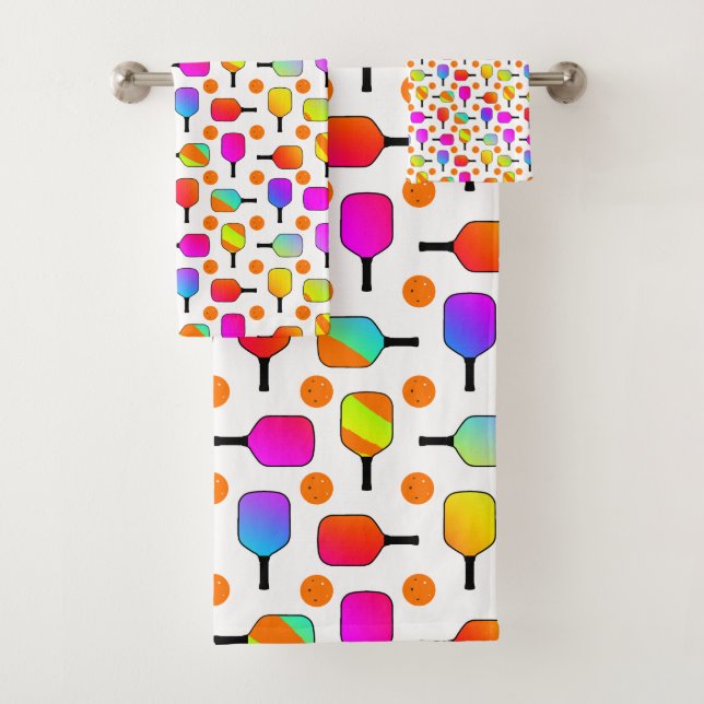 Paddles de Pickleball et Orange Pickleball coloré (En situation)