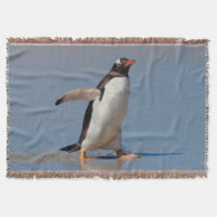 Paddling Gentoo Throw Blanket