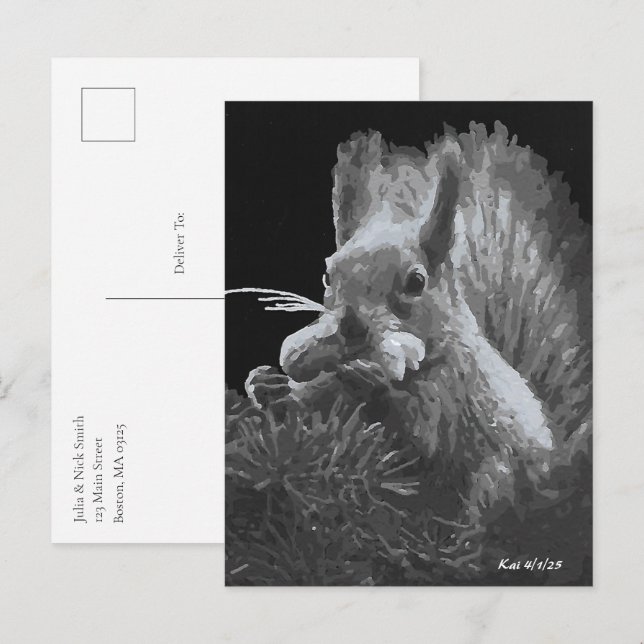 Paddy Cake, Squirrel Postkarte (Vorne/Hinten)