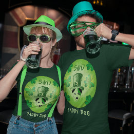 Paddy Dog Kleeblatts St Patrick's Dog Mit Monogram T-Shirt