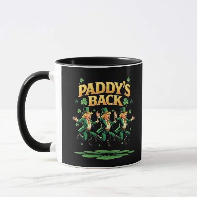 Paddy's Back Funny Trump St Patrick Day Leopard Tasse (Links)