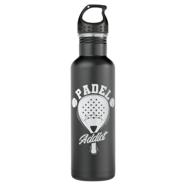 Padel Addict Tennis Ballsportart Edelstahlflasche (Vorderseite)