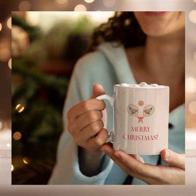 Padel Christmas Mug - A Festive Padel Motif Zweifarbige Tasse (Von Creator hochgeladen)