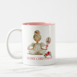 Padel Christmas Mug – A Holiday Padel Angel Zweifarbige Tasse