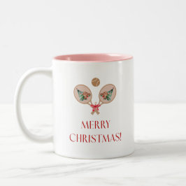 Padel Christmas Mug – Festive Padel Motifs Zweifarbige Tasse