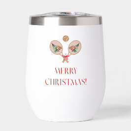 Padel Christmas Wine Tumbler – Festive Padel Motif