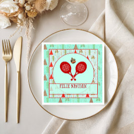 Padel Cocktail Napkin – A Padel Retro Christmas Serviette