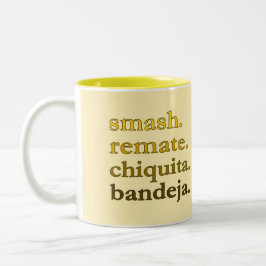 Padel Coffee Mug-Personalize Word Vibes Yellow Zweifarbige Tasse