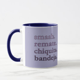 PADEL COFFEE MUG – WORD VIBES - GREY BLUE TONES TASSE