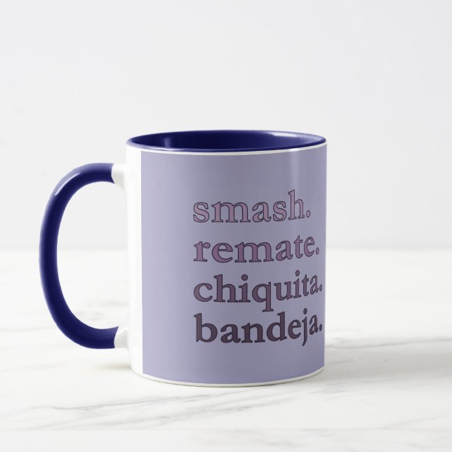 PADEL COFFEE MUG – WORD VIBES - GREY BLUE TONES TASSE (Links)