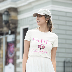 Padel Damen T-Shirt & Social Club Emblem in Rosa