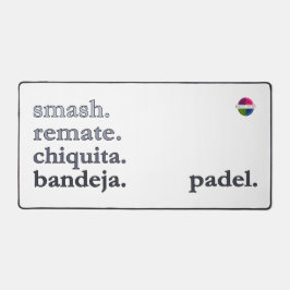 Padel Desk Mat - Word Vibe Black Grey Schreibtischunterlage