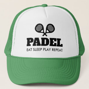 Padel Eat Sleep Play Wiederholen benutzerdefiniert Truckerkappe