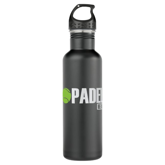 Padel Head Tennis Sport und Ball Edelstahlflasche (Vorderseite)