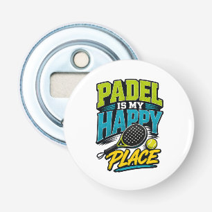 Padel ist mein glücklicher Ort Retro-Sportarten Flaschenöffner