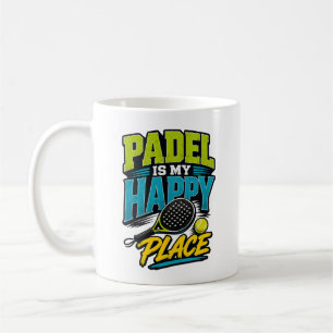 Padel ist mein glücklicher Ort Retro-Sportarten Kaffeetasse