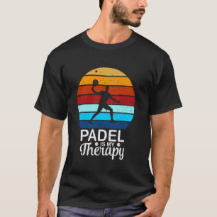 Padel ist meine Therapie Retro Sonnenuntergang Spi T-Shirt