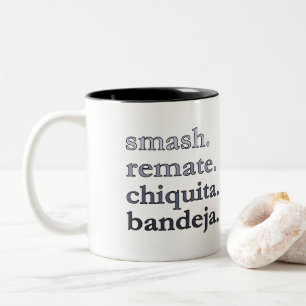 Padel-Kaffeetasse - Persönliche Wort-Vibes Schwarz Zweifarbige Tasse