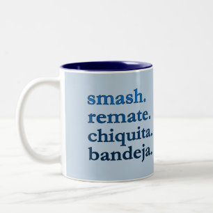 PADEL-KAFFEETASSE – WORD VIBES – AZURBLAU ZWEIFARBIGE TASSE
