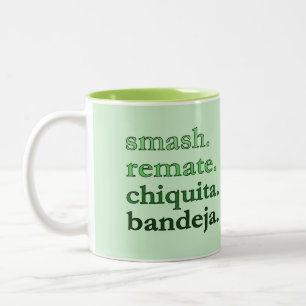 PADEL-KAFFEETASSE – WORD VIBES - MATCHA-GRÜN ZWEIFARBIGE TASSE
