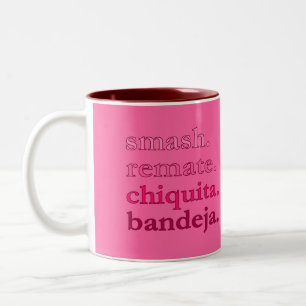 PADEL-KAFFEETASSE – WORT-VIBES – KIRSCHRÖT ZWEIFARBIGE TASSE