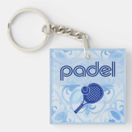 Padel Key Chain – Spanish Tile Vibes in Blue Schlüsselanhänger