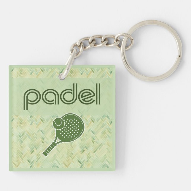 Padel Key Chain – Spanish Tile Vibes Matcha Green (Dos)