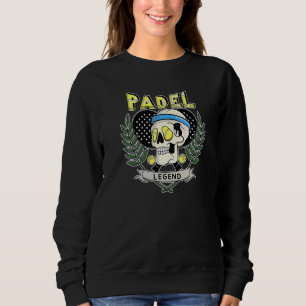 Padel-Legende Kopf mit Pdel-Tennisbällchen als Aug Sweatshirt