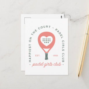 Padel Mädchenclub rosa Ästhetik Postkarte