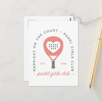 Padel Mädchenclub rosa Ästhetik Postkarte