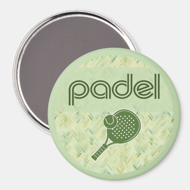 Padel Magnet – Spanische Fliesenvibes Matcha Grün (Vorderseite/Rückseite)