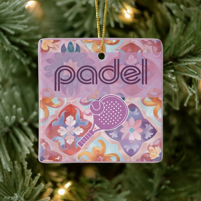 Padel Ornament – Spanish Tile Vibes in Purple (Baum)