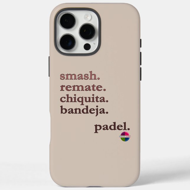 Padel Phone Case-Personalize Word Vibe Taupe Brown iPhone 16 Pro Max Hülle (Rückseite)