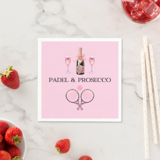 PADEL-SERVIETTE: PADEL & PROSECCO KLASSISCH ROSA-S SERVIETTE