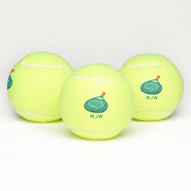 Padel Tennis Racket Mit Monogramm Tennisbälle (Multi)