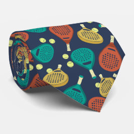 Padel Tennis Rackets und Balls Gemustert Krawatte